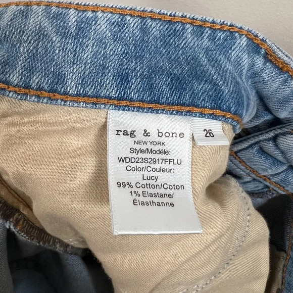 Rag & Bone Casey High Rise Ankle Flare Jeans Size 26 Lucy Light Wash Distressed - Picture 13 of 14